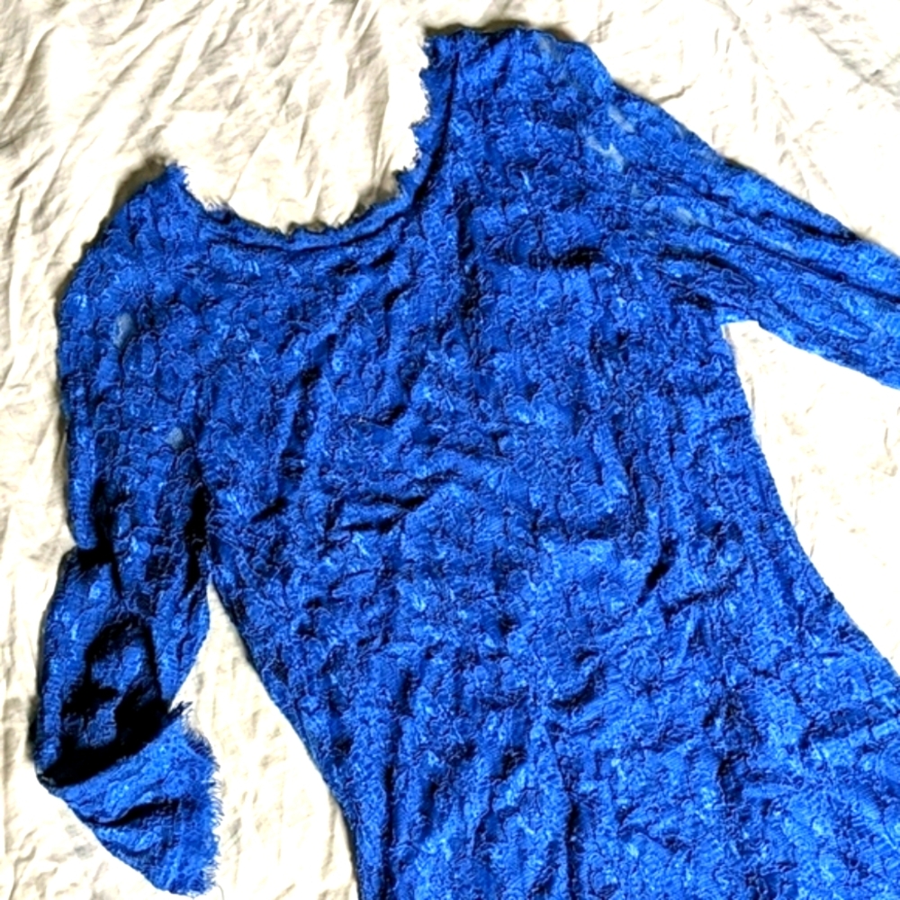Zero Lace Detail Dress Fully Lined 3/4 Sleeve